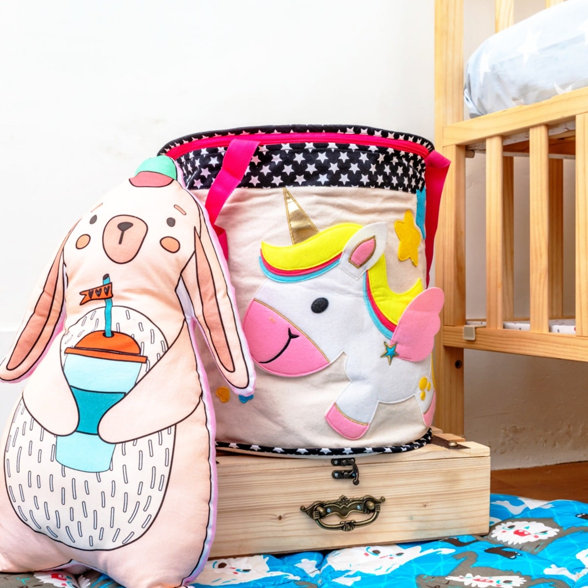 Unicorn Canvas Toy Basket