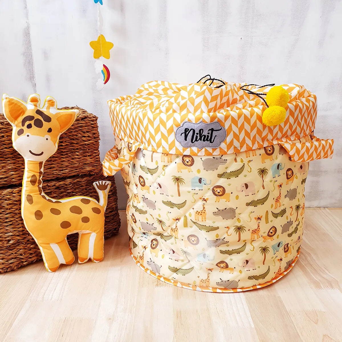 Animal Quilted Toy Basket