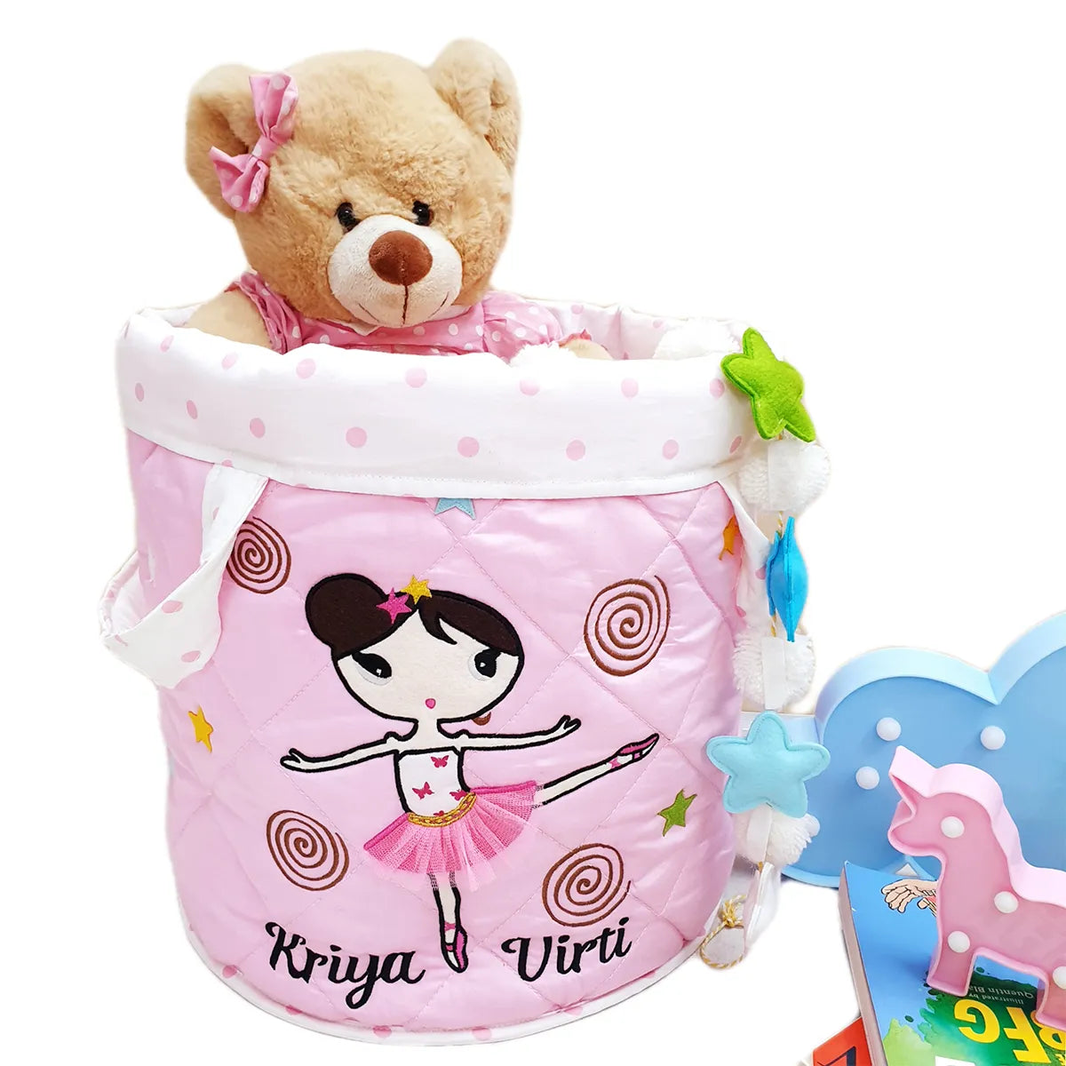 Ballerina Doll Quilted Toy Basket