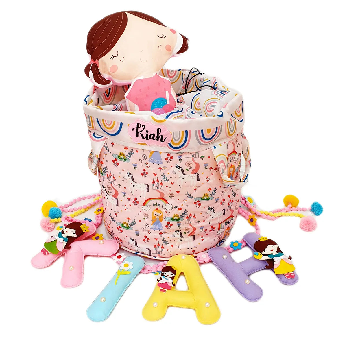 Princess Quilted Toy Basket