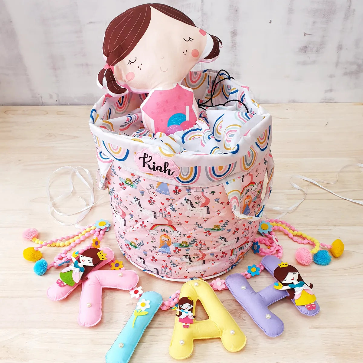 Princess Quilted Toy Basket