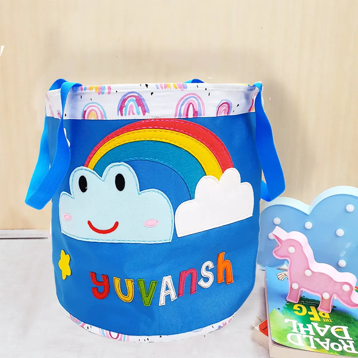 Rainbow Blue Toy Basket
