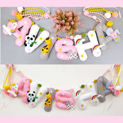 Animals Pink Name Bunting