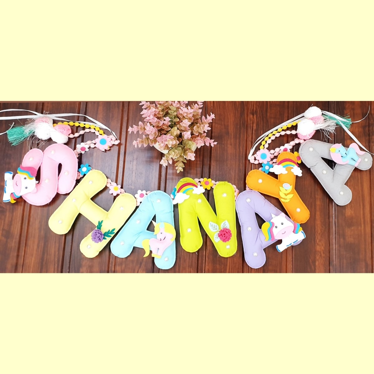 Unicorn Pastel Name Bunting