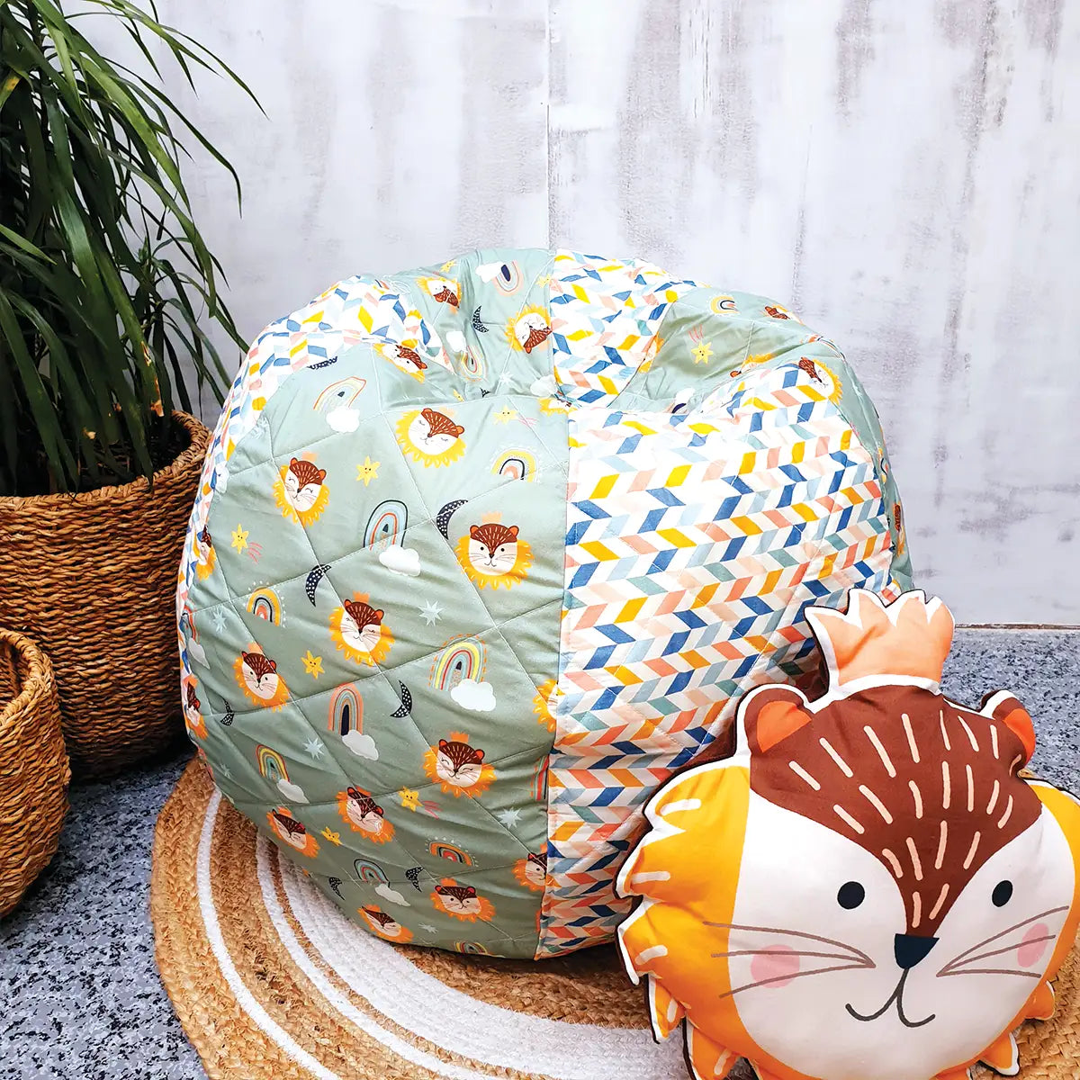 Fancy Lion Quilted Bean Bag