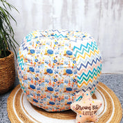 Blue Floral Quilted Bean Bag