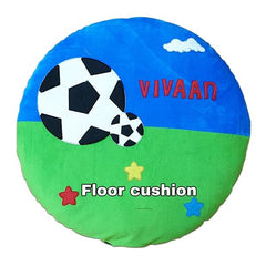 Blue Green Football Floor Cushion