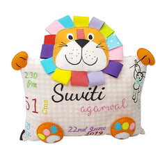 Birth Details Lion Cushion