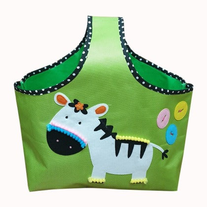 Zebra Green Sundries Bag - Front View