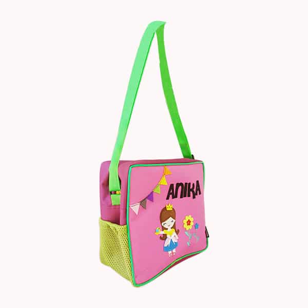 Princess Pink Square Zipper Bag - Front View