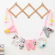 Animals Pink Name Bunting