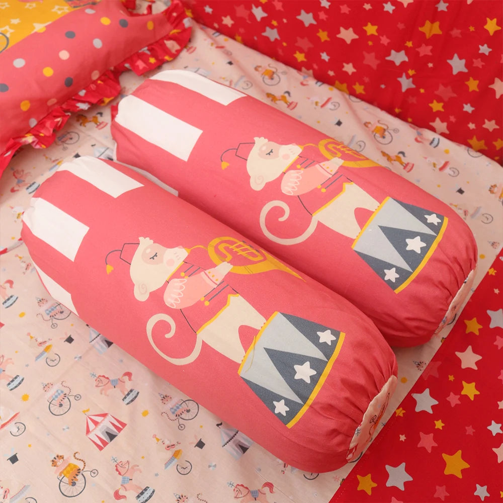 2 Bolster Covers (15x5)" - Red Carnival