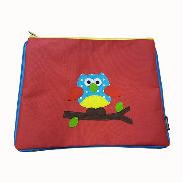 Owl Red Zipper Folder