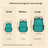 Blue Llama Backpack - Product Size View