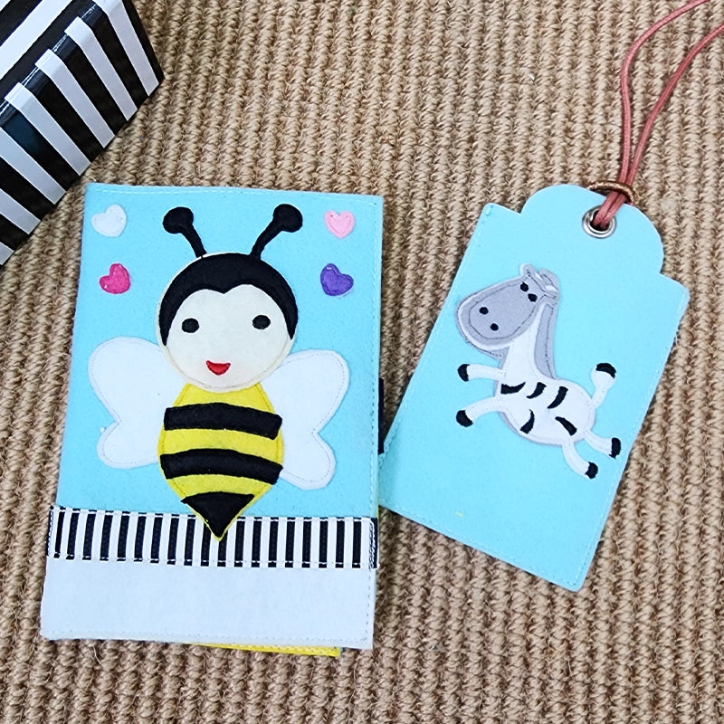 Bee Felt Passport Cover & Luggage Tag