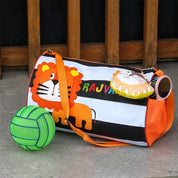 Black White Big Lion Duffle Bag