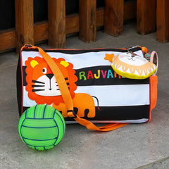 Black White Big Lion Duffle Bag