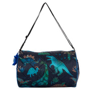 Blue Dino Duffle Bag - Front View