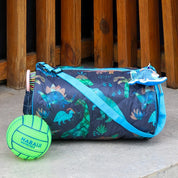 Blue Dino Duffle Bag