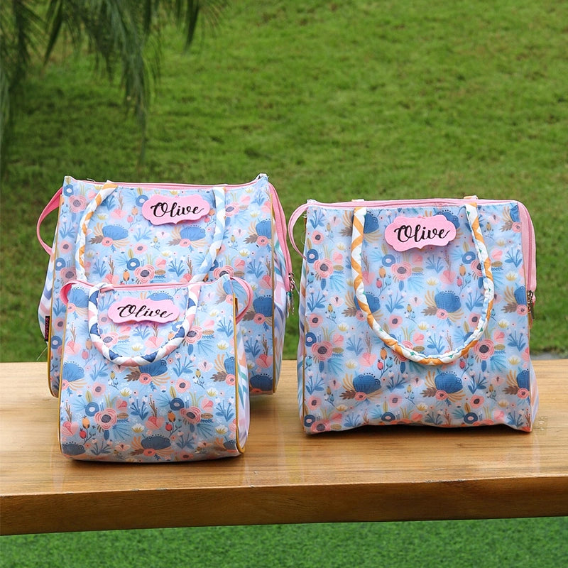 Blue Floral Tote Bag