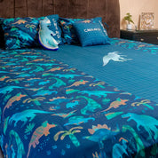 Blue Dino Animals Kids Bedding Items