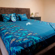 Blue Dino Animals Kids Bedding Items