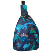 Blue Dino Front Sling Bag