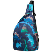 Blue Dino Front Sling Bag