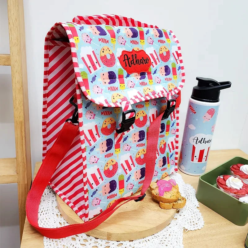 Candy Cane Insulated Lunch Bag - Site View 2