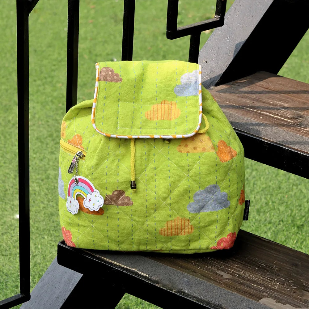 Canvas Green Clouds Rucksack Bag