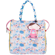 Blue Floral Tote Bag