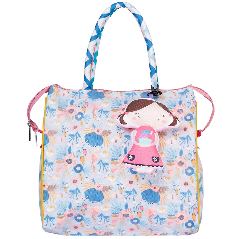 Blue Floral Tote Bag