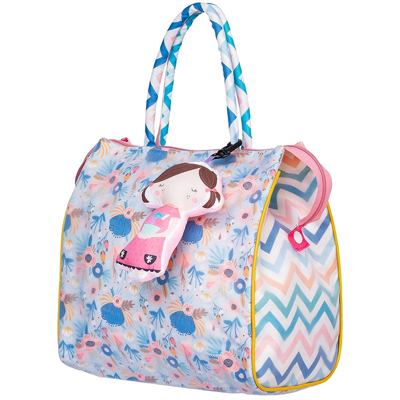 Blue Floral Tote Bag