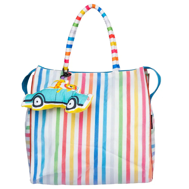 Stripes Cars Tote Bag