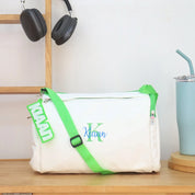 White Green Sports Duffle Bag