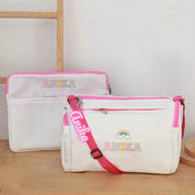 White Pink Sports Duffle Bag