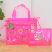 Sports Double Pocket Jelly Tote Bag & Wet Pouch
