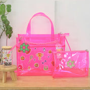 Sports Double Pocket Jelly Tote Bag & Wet Pouch