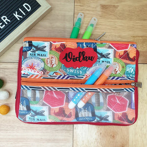 Double Zip Pencil Pouch