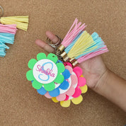 Set of 6 Personalized Flower Keychain