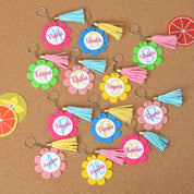 Set of 6 Personalized Flower Keychain