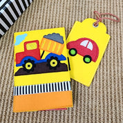 Excavator Felt Passport Cover & Luggage Tag