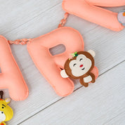 Baby Animal Peach Name Bunting