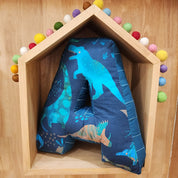 Blue Dino Alphabet Cushion