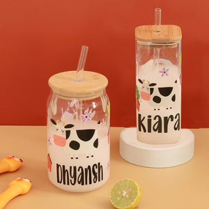 Farm Animal Glass Jar