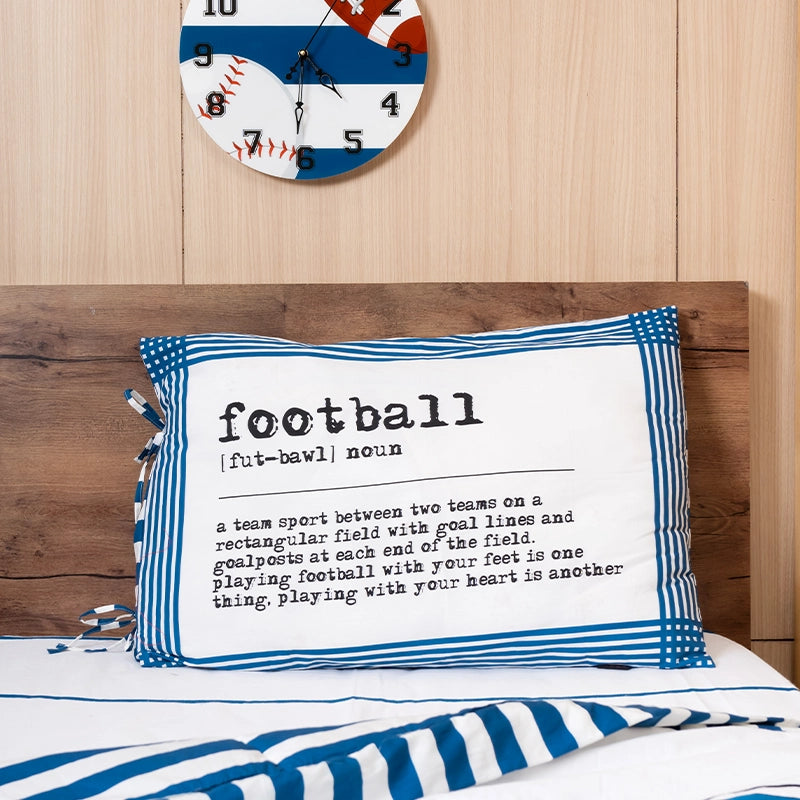 Football Double Bedsheet (90x108)" + 2 Pillow Cover & 1 Cushion