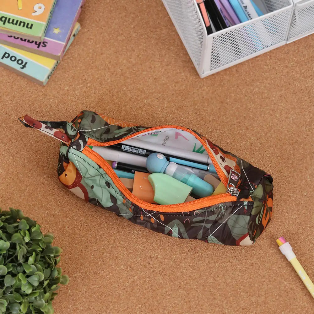 Round Pencil Pouch - Jungle