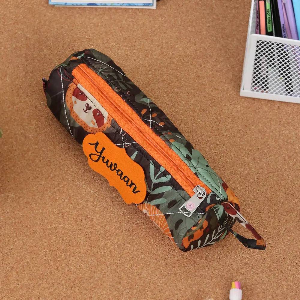 Round Pencil Pouch - Jungle