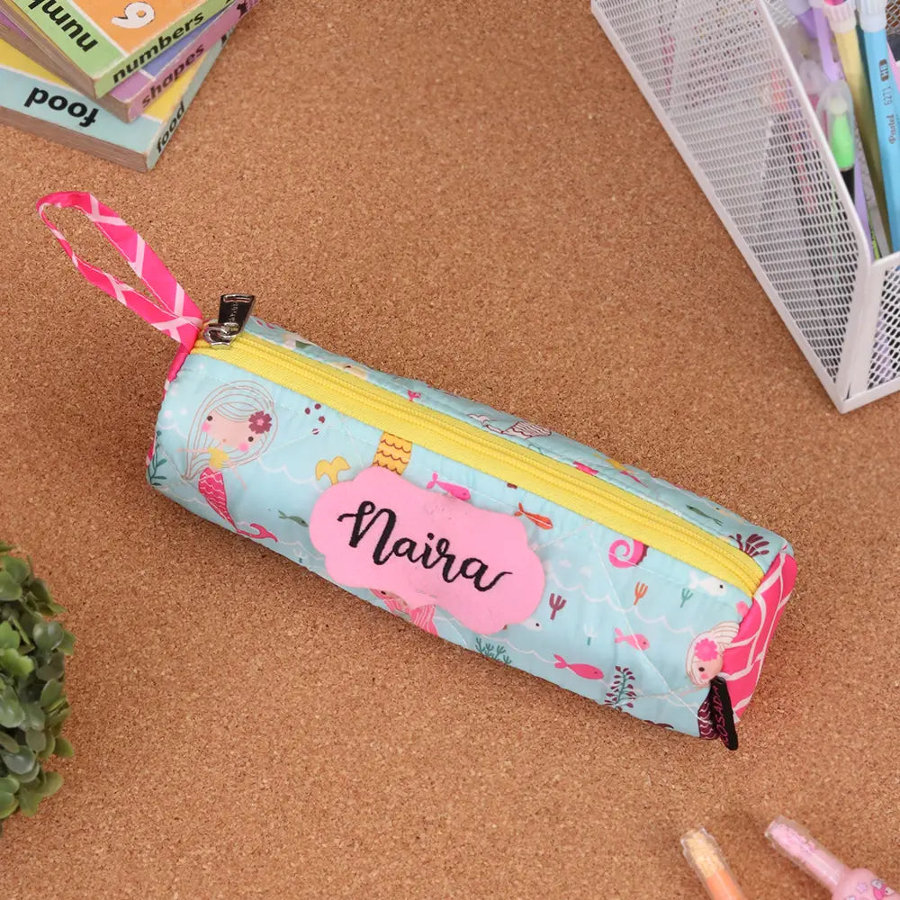 Round Pencil Pouch - Mermaid