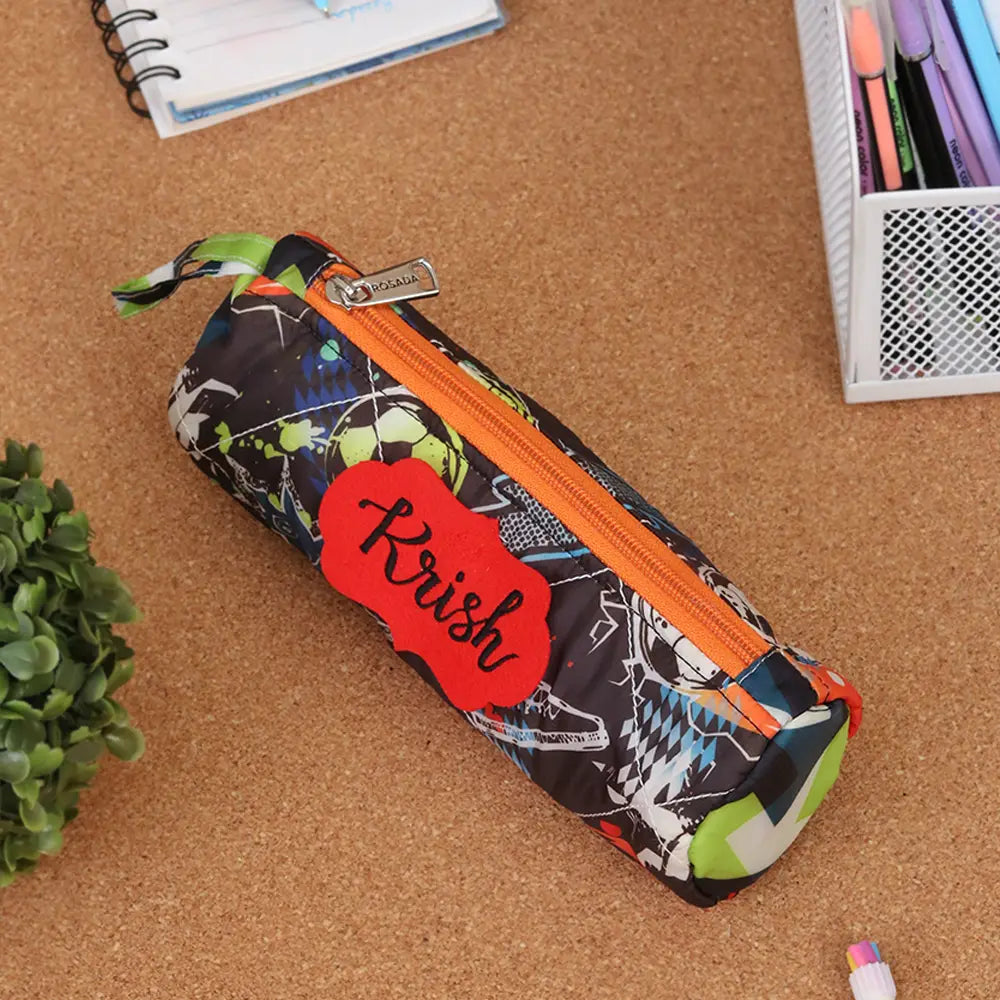 Round Pencil Pouch - Soccer